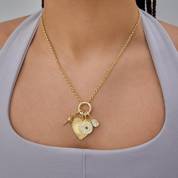NEW 14K Gold Plated Gold Heart Pendant Necklace